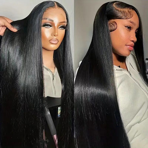 一档高垂度真人发头套Super Double  Drawn Bone Straight Wig