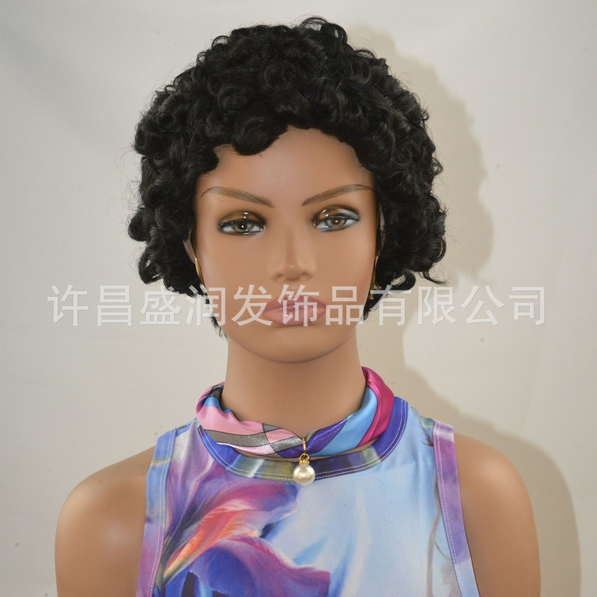 跨境外贸非洲假发真发小卷short human hair wigs for women头套