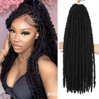 欧美蝴蝶曲 Butterfly Faux Locs 非洲脏辫接发亚马逊钩针发假发