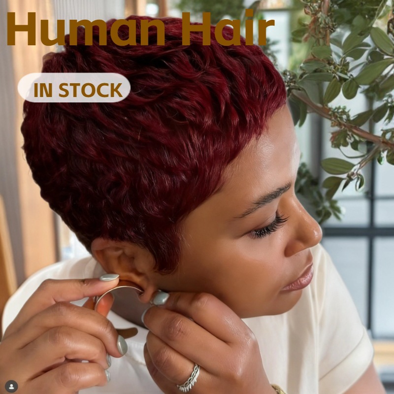 6inch Women Full Machine Made Wig human hair热销真人发发套