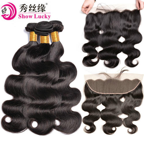 Brazilian Virgin Body Wave Human Hair With 13*4 Lace Frontal