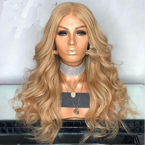 金色中分大卷前蕾丝整顶假发头套26#blonde 高温丝化纤头套