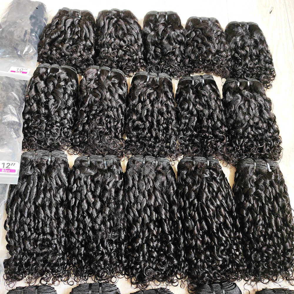 10A跨境假发欧美真发泡发发帘pixie curly hair bundles 一件起定