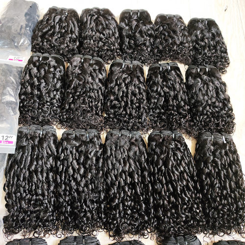 10A跨境假发欧美真发泡发发帘pixie curly hair bundles 一件起定