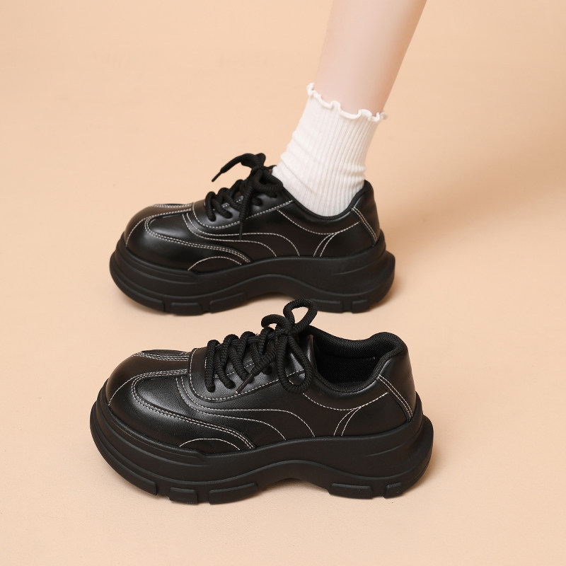 老爹鞋女款秋季女鞋黑色鞋子软底不累脚配裙子休闲小皮鞋冬款潮鞋,女鞋,老爹鞋,淘宝优惠券,粉丝福利购,淘宝优惠卷