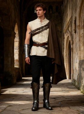 中世纪战士骑士cos服欧洲斯巴达克勇士万圣节舞台表演服披肩cos服