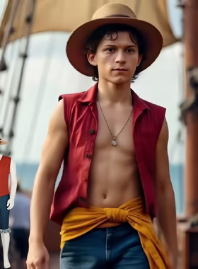 海贼王路飞cos服电影真人版同款马甲草帽cosplay服男万圣节扮演服