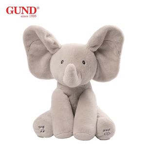 包邮 美国进口GUND害羞小象躲猫猫玩具 大象公仔毛绒玩具 会唱歌