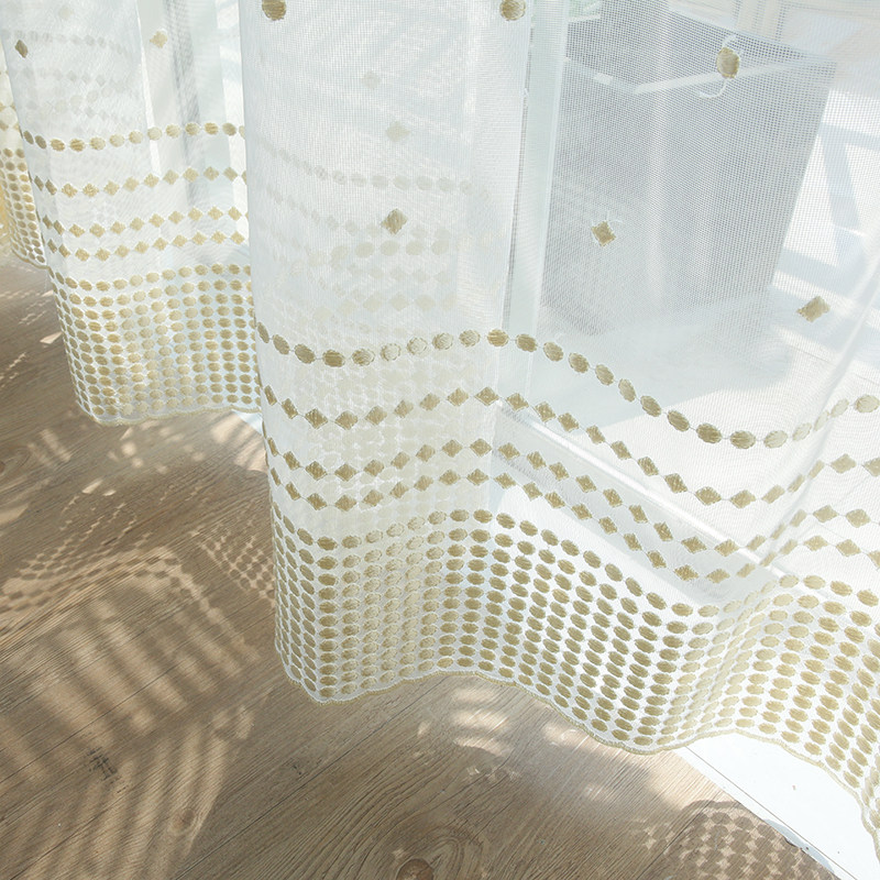 法式轻奢窗帘窗纱隔断纯白白纱现代简约刺绣客厅卧室阳台飘窗纱帘在类目 居家布艺, 窗帘门帘及配件, 定制窗帘中 - 来自Buy2taobao.com提供专业的淘宝代购服务