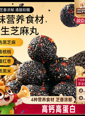 三只松鼠红枣核桃黑芝麻丸150g高蛋白健康滋补送礼零食年货送长辈