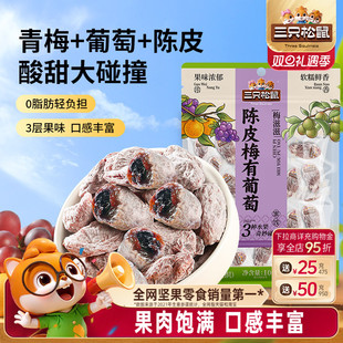 果脯蜜饯梅子芒果草莓葡萄干酸甜零食 三只松鼠_陈皮梅有葡萄