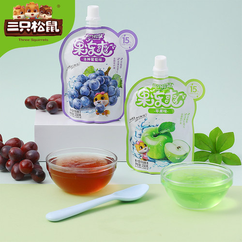 超值4袋！三只松鼠果冻爽葡萄味