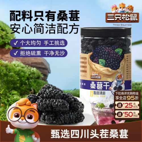 【三只松鼠_罐装桑葚干250g】
