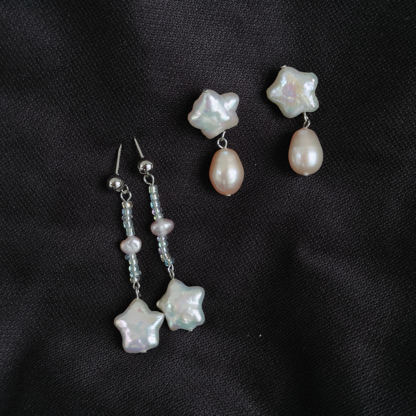 手工原创天然巴洛克异形珍珠耳钉