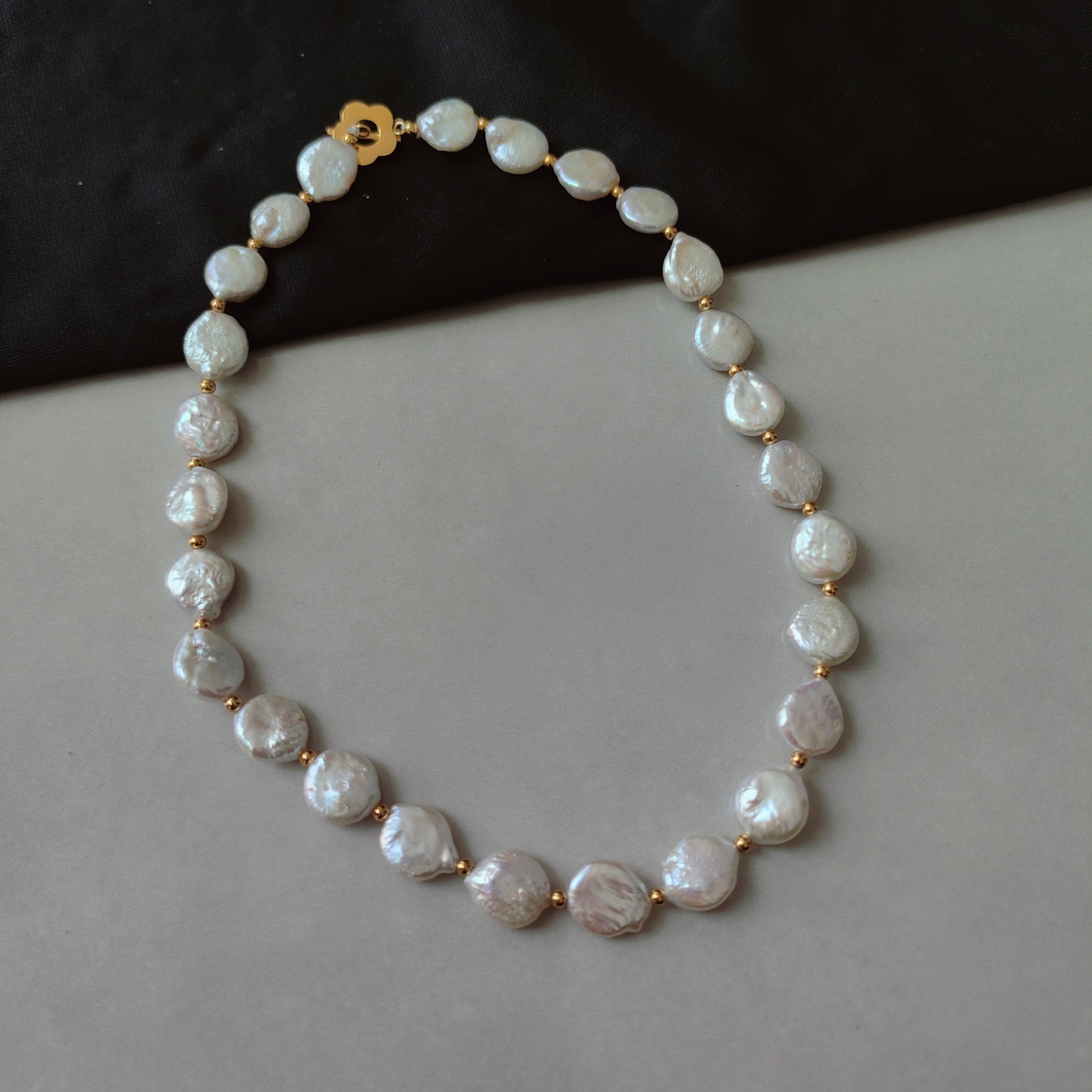 设计师款天然淡水珍珠项链女复古巴洛克珍珠颈链高品质锁骨链礼物