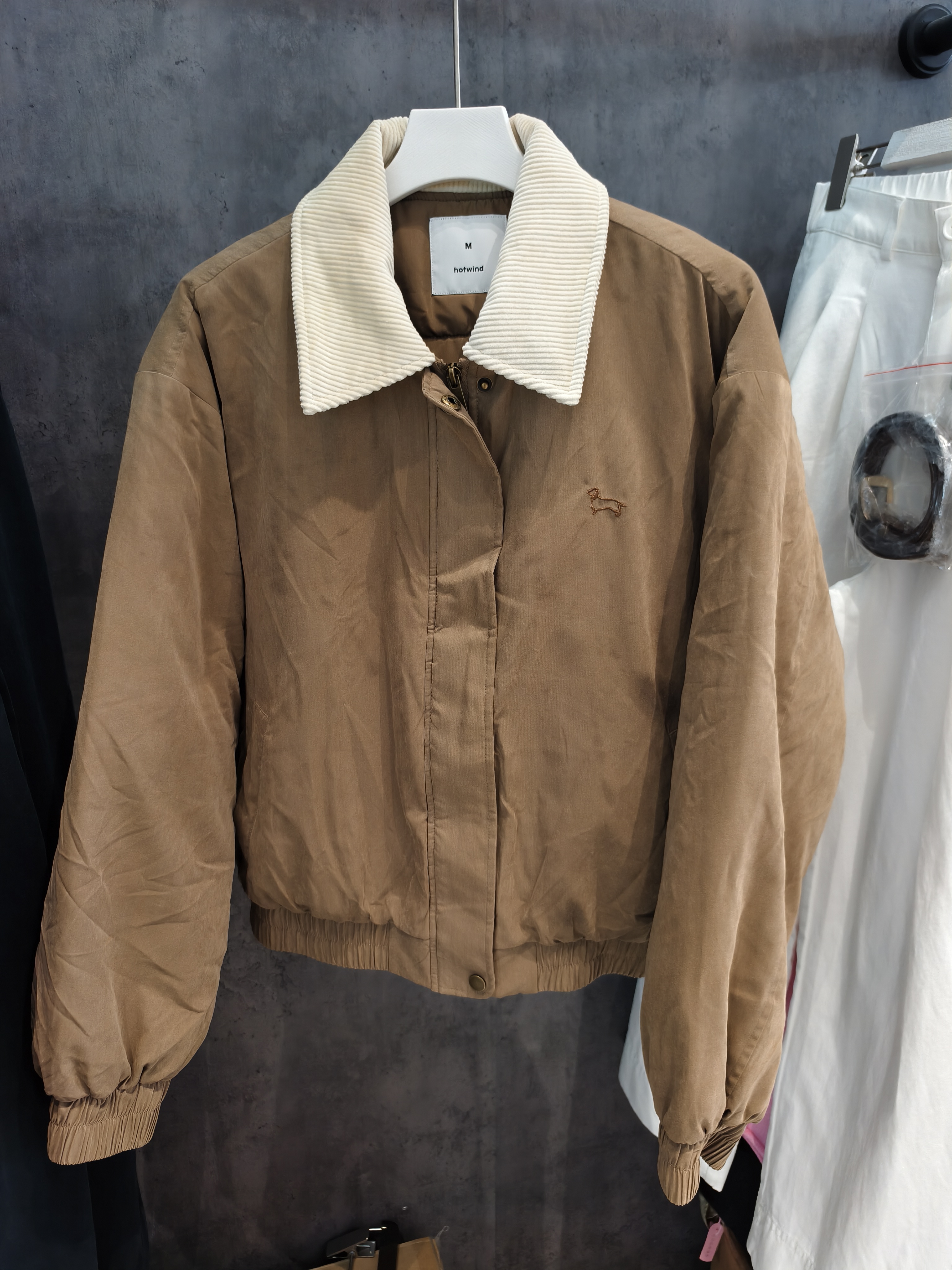 热2025年冬季新款女士D1翻领休闲夹克F07W25404棉服