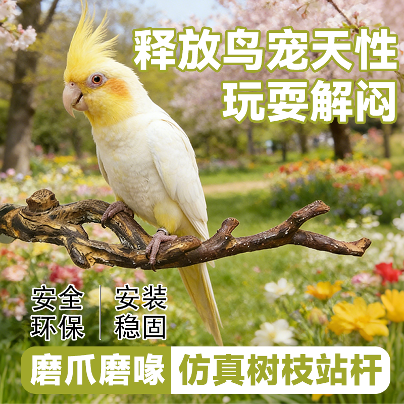 鹦鹉仿真树枝站杆树脂站架休闲解闷磨爪磨喙玩具虎皮牡丹玄凤站棒,宠物/宠物食品及用品,鸟类站杆,淘宝优惠券,粉丝福利购,淘宝优惠卷