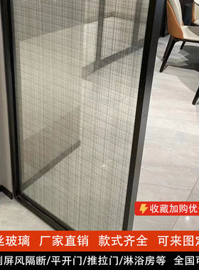 艺术夹丝玻璃屏风玄关隔断