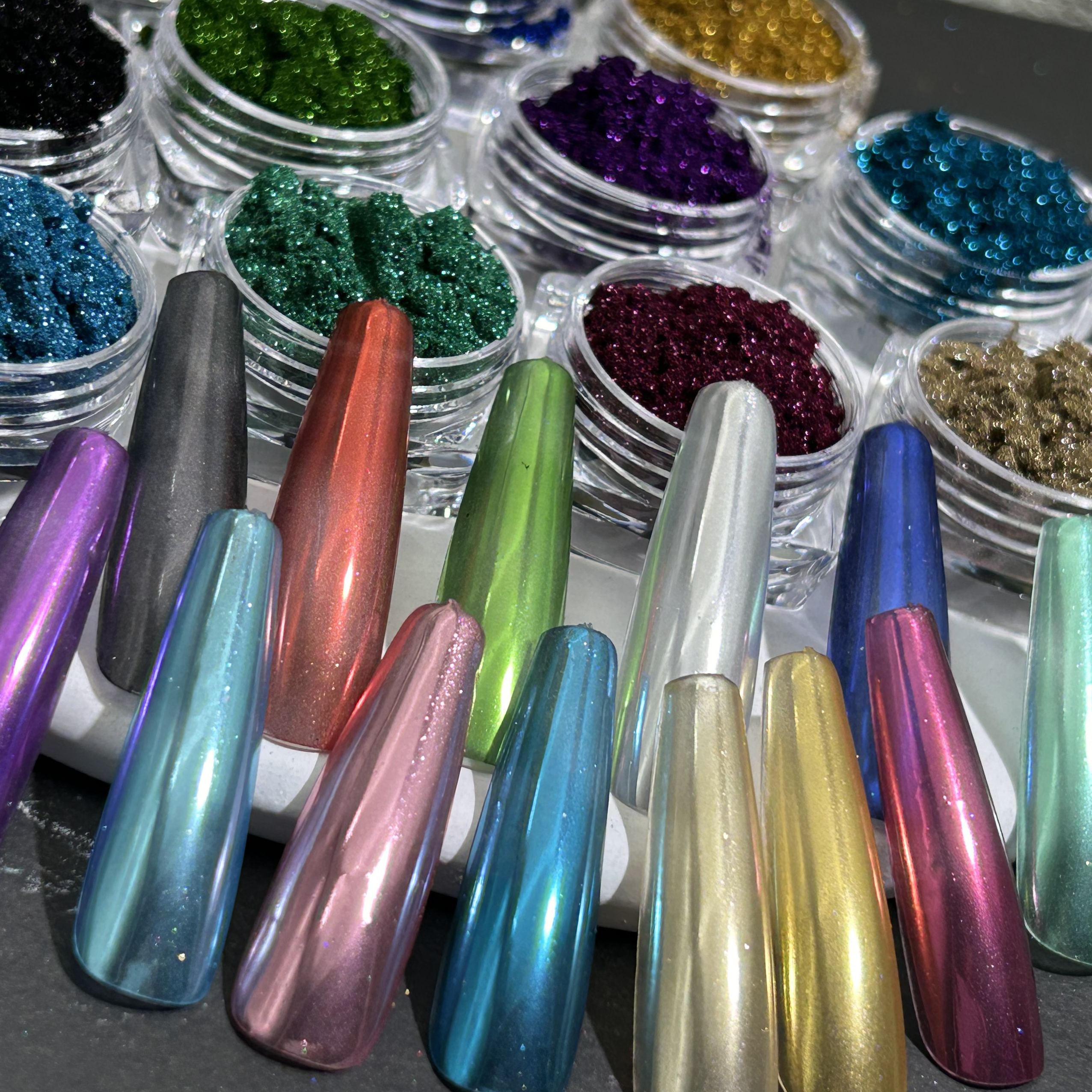 网红镜面美甲魔镜粉新款高亮银色