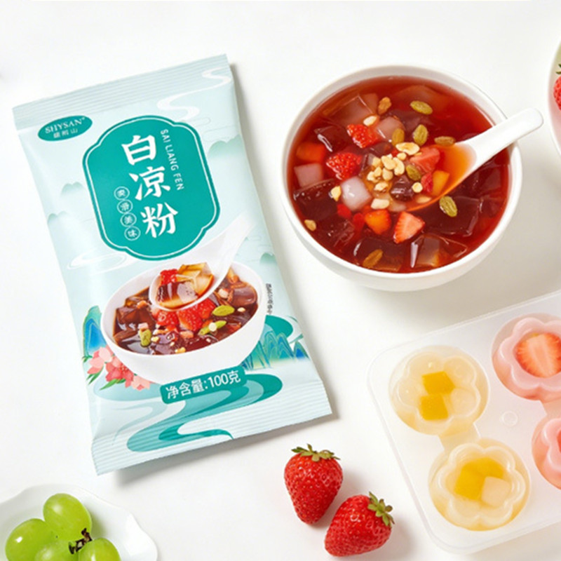 白凉粉100g家用甜品店专用果冻布丁粉固体饮料果冻粉冰粉粉100g