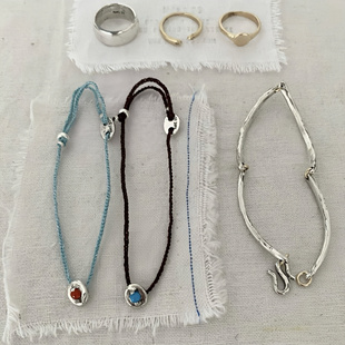 韩国Mars25手工编织荷包蛋香水瓶手绳手链 ins博主多色叠戴红绳女