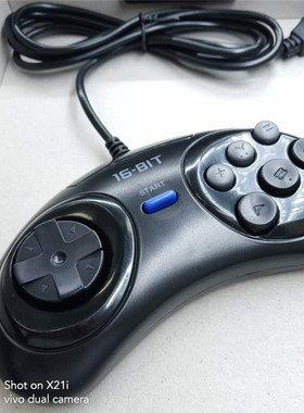 MD世嘉机手柄黑卡游戏机手柄16位游戏手柄配件带MODE键1.5米-出口
