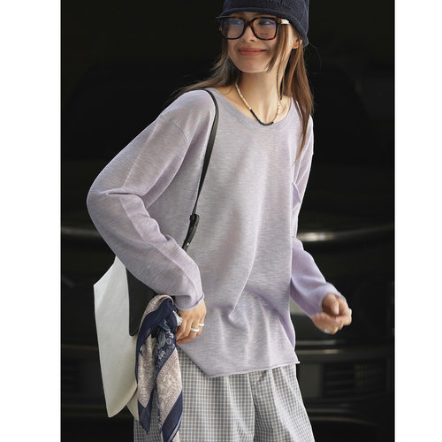 简约休闲慵懒松弛感圆领针织衫