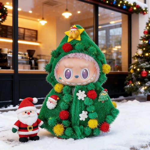 一二三代labubu娃衣希望平静17厘米前方高能搪胶盲盒拉布布衣服