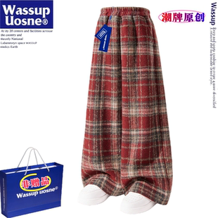 WASSUP联名女童加绒裤子2026新款中大童冬装保暖防寒儿童装运动裤
