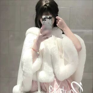 加绒披肩配洛丽塔lo裙旗袍伴侣秋冬气质外套斗篷时尚加厚毛绒开衫