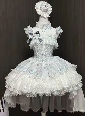 萌糖恋曲芭蕾风洛丽塔连衣裙jsk吊带粉蓝色蛋糕公主裙生日礼服