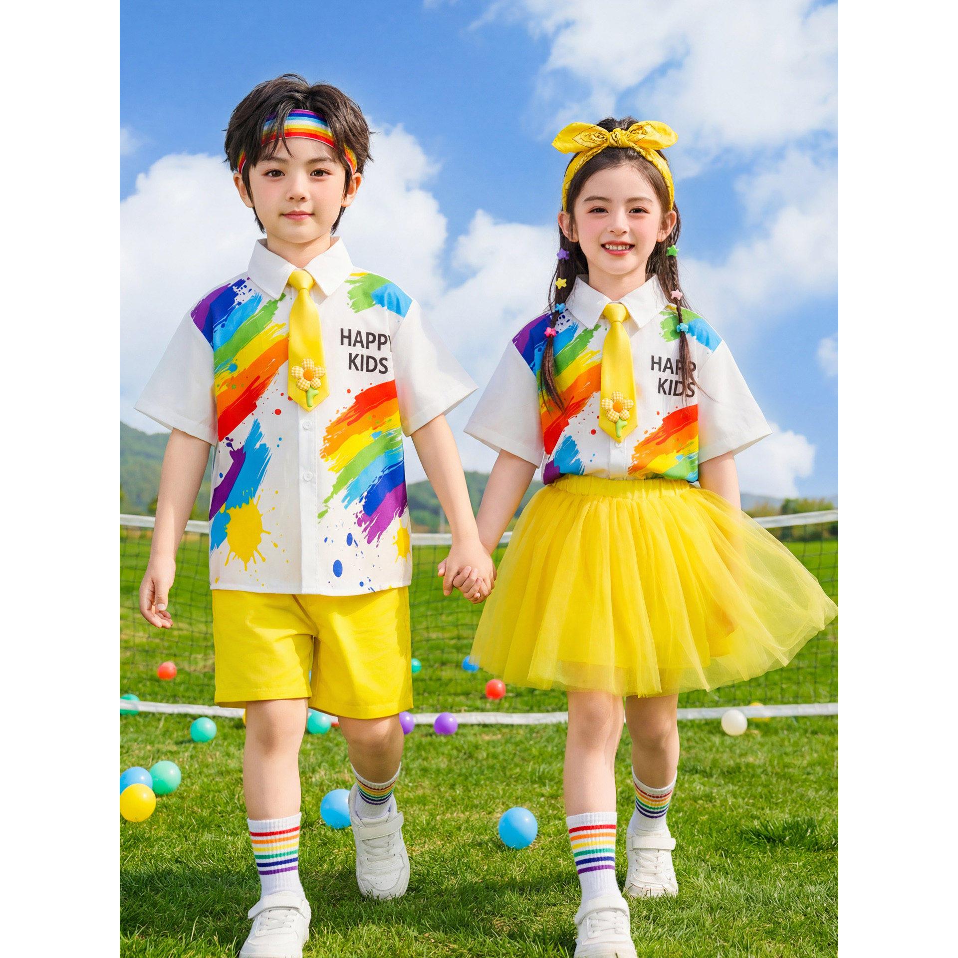 儿童演出服小学生运动会服装啦啦队服港风可爱舞蹈服幼儿园表演服