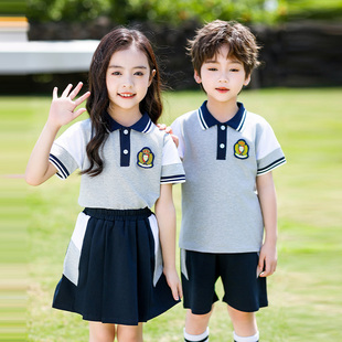 小学生校服短袖儿童运动会服装幼儿园班服polo衫园服毕业照合唱服