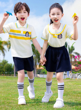 小学生班服夏季儿童校服套装幼儿园园服运动会服装polo短袖演出服