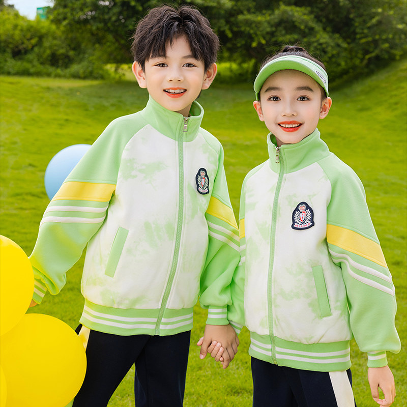 校服园服班服休闲运动绿色套装