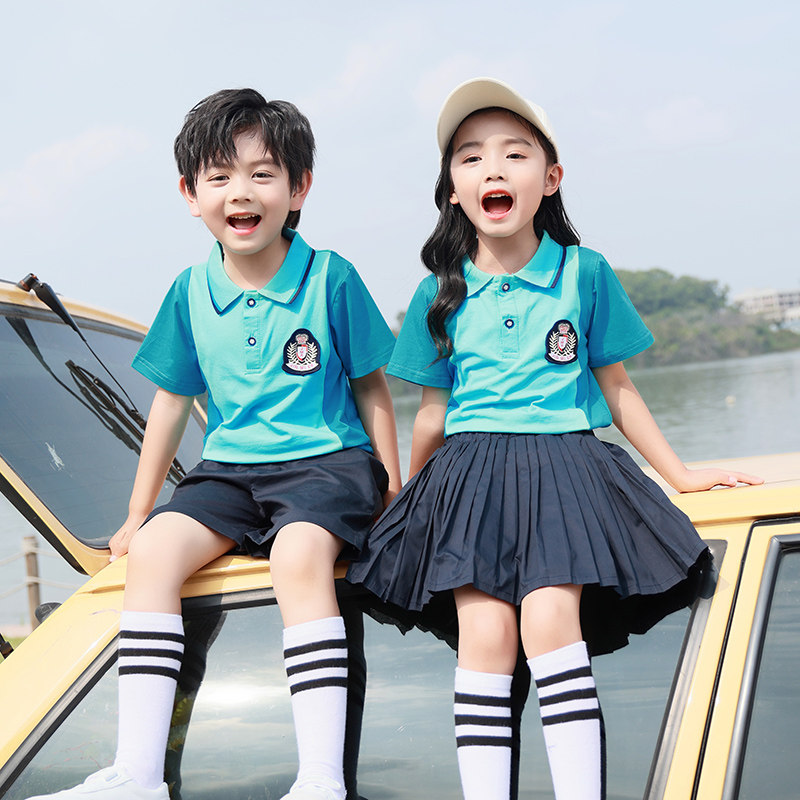 夏季小学生校服纯棉套装儿童休闲运动会班服幼儿园毕业照演出园服