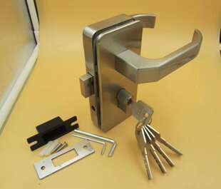 办公室玻璃门锁方型竖锁地弹簧门里外开锁单开门双开门锁美观大气