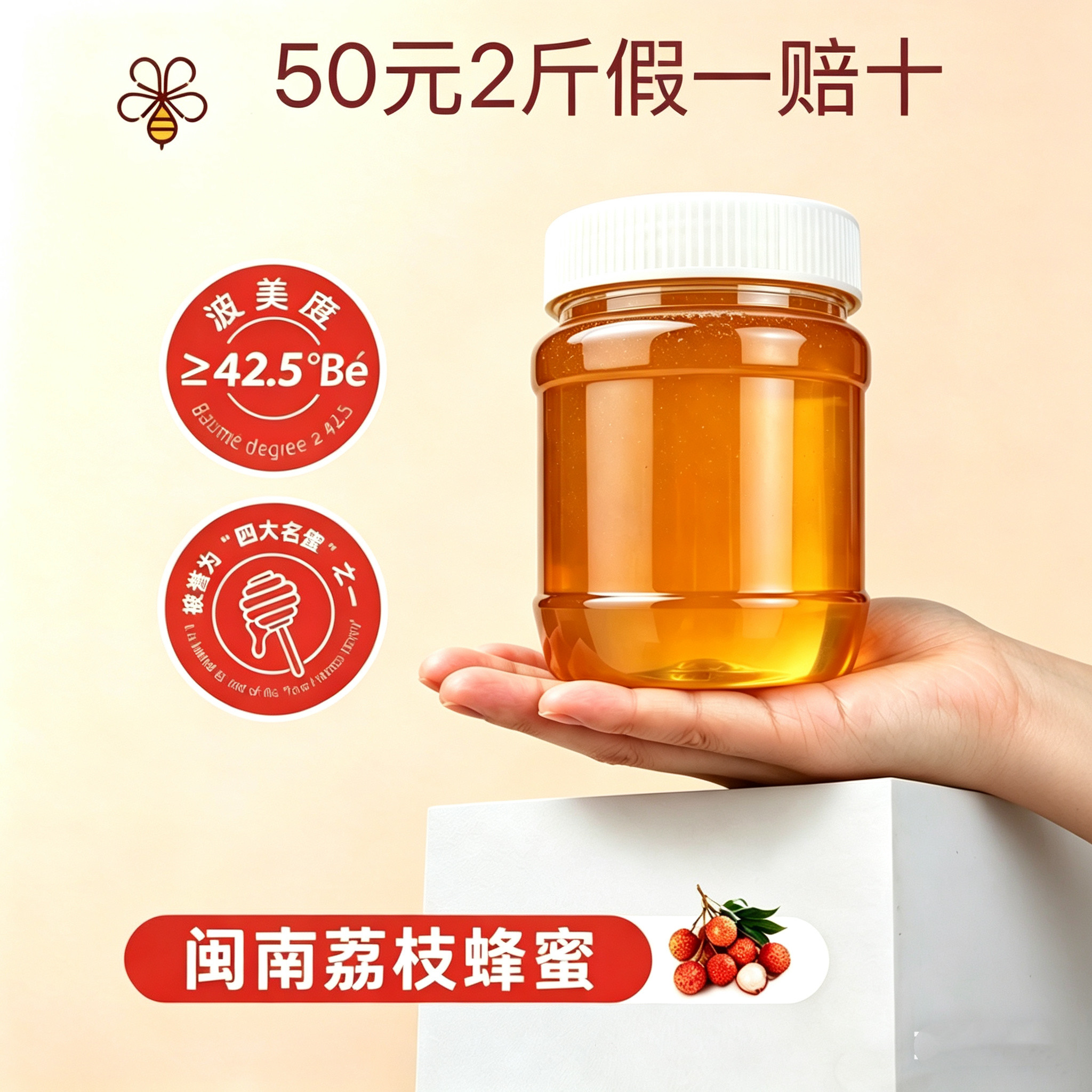 荔枝蜜纯正天然野生农家自产孕妇正宗无添加荔枝土蜂蜜