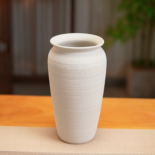 直播商品正品小花器素烧小翻口螺纹高度25cm