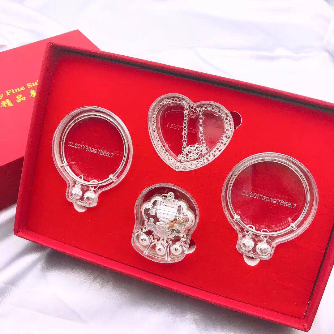 鼠宝宝婴幼儿项链纯银手镯新品