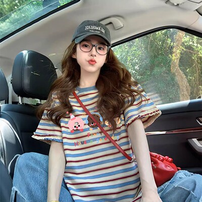 初高中女生韩版宽松短袖T恤夏季