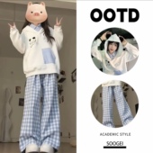 高级感拼接假两件卫衣女2025新款 小个子宽松慵懒风初高中学生 爆款