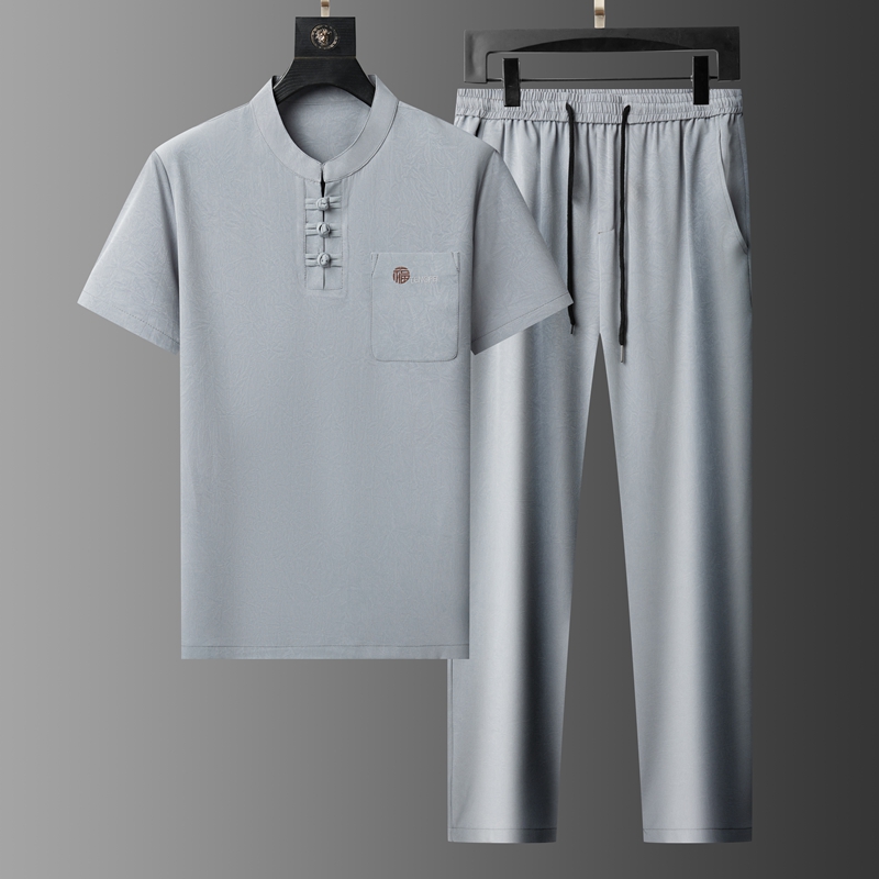 新款爸爸夏季短袖T恤套装