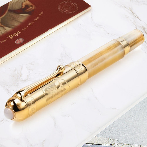 意大利aurora奥罗拉钢笔教皇黄杆