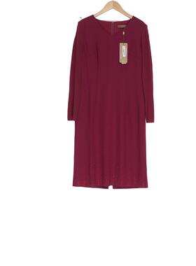 慕天姿精选品牌女装高端时尚气质百搭酒红色连衣裙慕天姿-15128