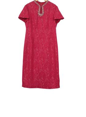 六礼宴会上档次女装高端轻奢喜婆婆品牌礼服红色连衣裙-16116