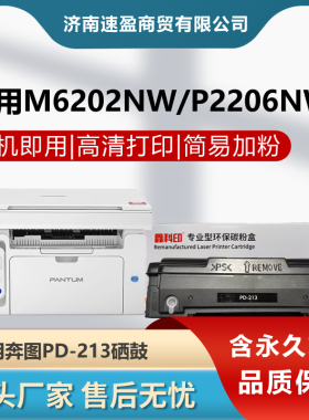 适用奔图m6202nwp2206nw硒鼓PD-213易加粉碳粉盒pantumM6206W墨粉