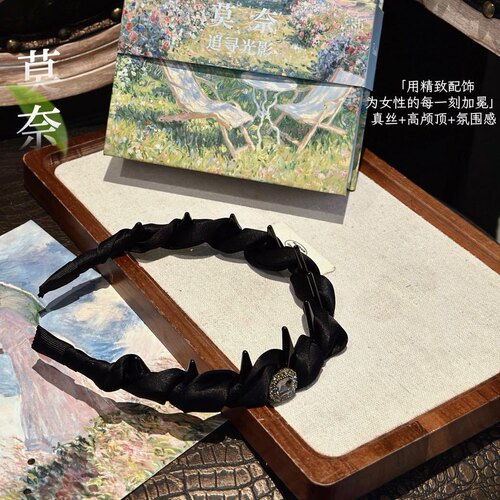 日常微光 Glimpse｜比奈鹿真丝高颅顶发箍 法式复古甜美 头箍发饰