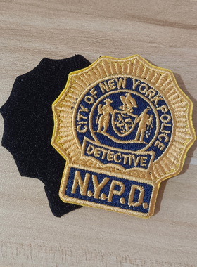 美国纽约徽章NYPD臂章魔术贴刺绣服装装饰贴户外书包士气徽章布贴