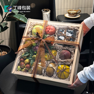法式 10斤装 水果鲜花礼品盒 盒无盖手提8 丁峰·透明盖水果通用包装